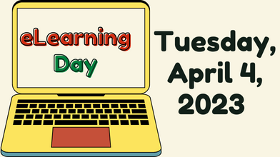  eLearning Day on image of computer, April 4th, 2023
